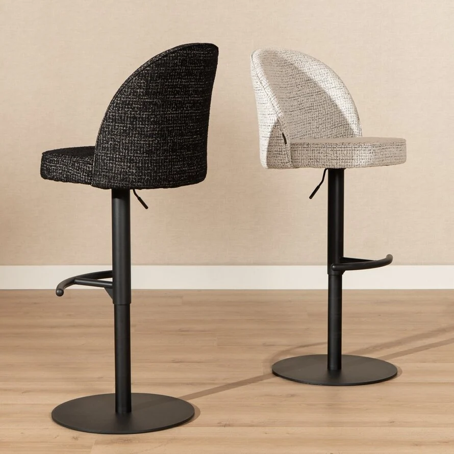 Barkruk Odin off white/zwart polyester 63-83 cm - Afbeelding 3