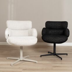 Draaibare stoel Coco polyester zwart - Afbeelding 3