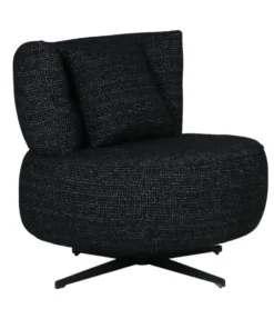 Alternative view of Fauteuil Fallon draaibaar gemêleerde stof zwart